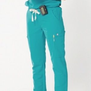 TEAL FIG SCRUB PANTS IN SMALL
